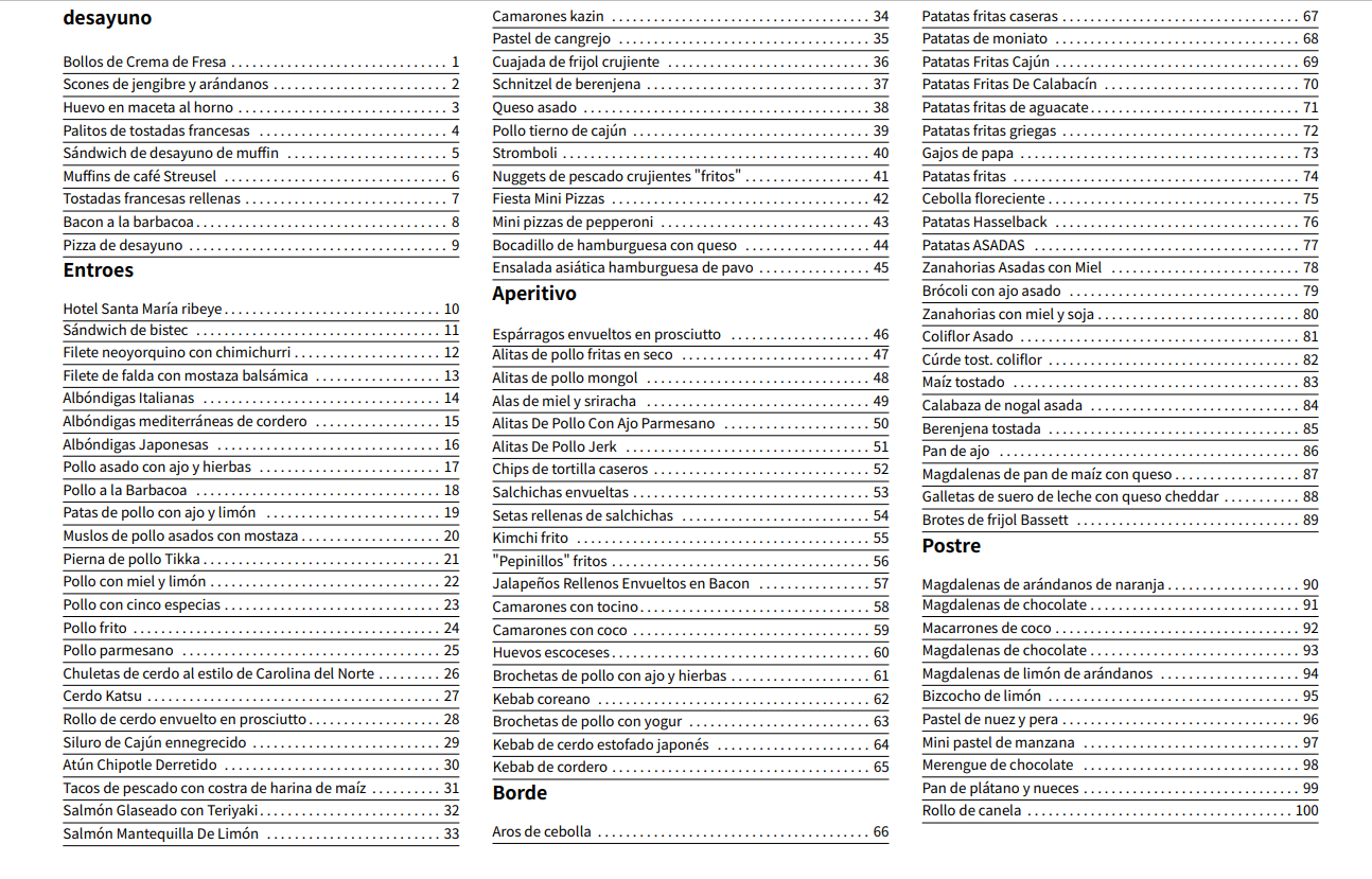 Libro de recetas freidora de aire Ultenic PDF gratis