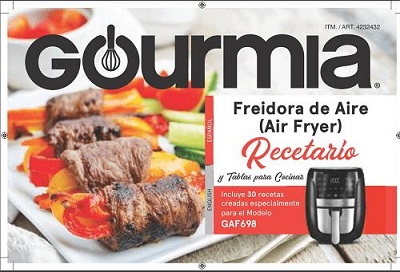 Libro de recetas freidora de aire Gourmia PDF gratis