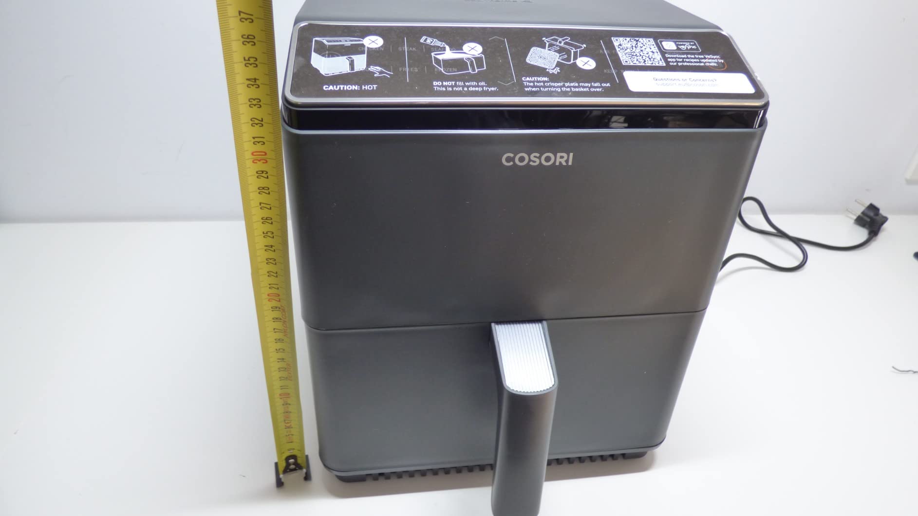 Dimensiones y Peso de freidora de aire Cosori 6,4l